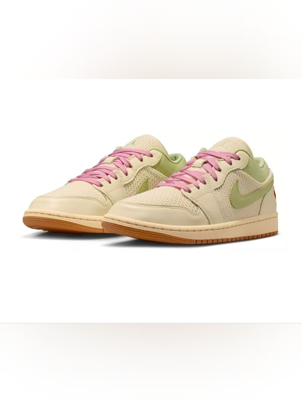 Air Jordan 1 Low SE Women's Sneakers NiB Size 5.5 Tan/mint Green/ Pink